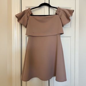 Mauve, off-the shoulder mini dress